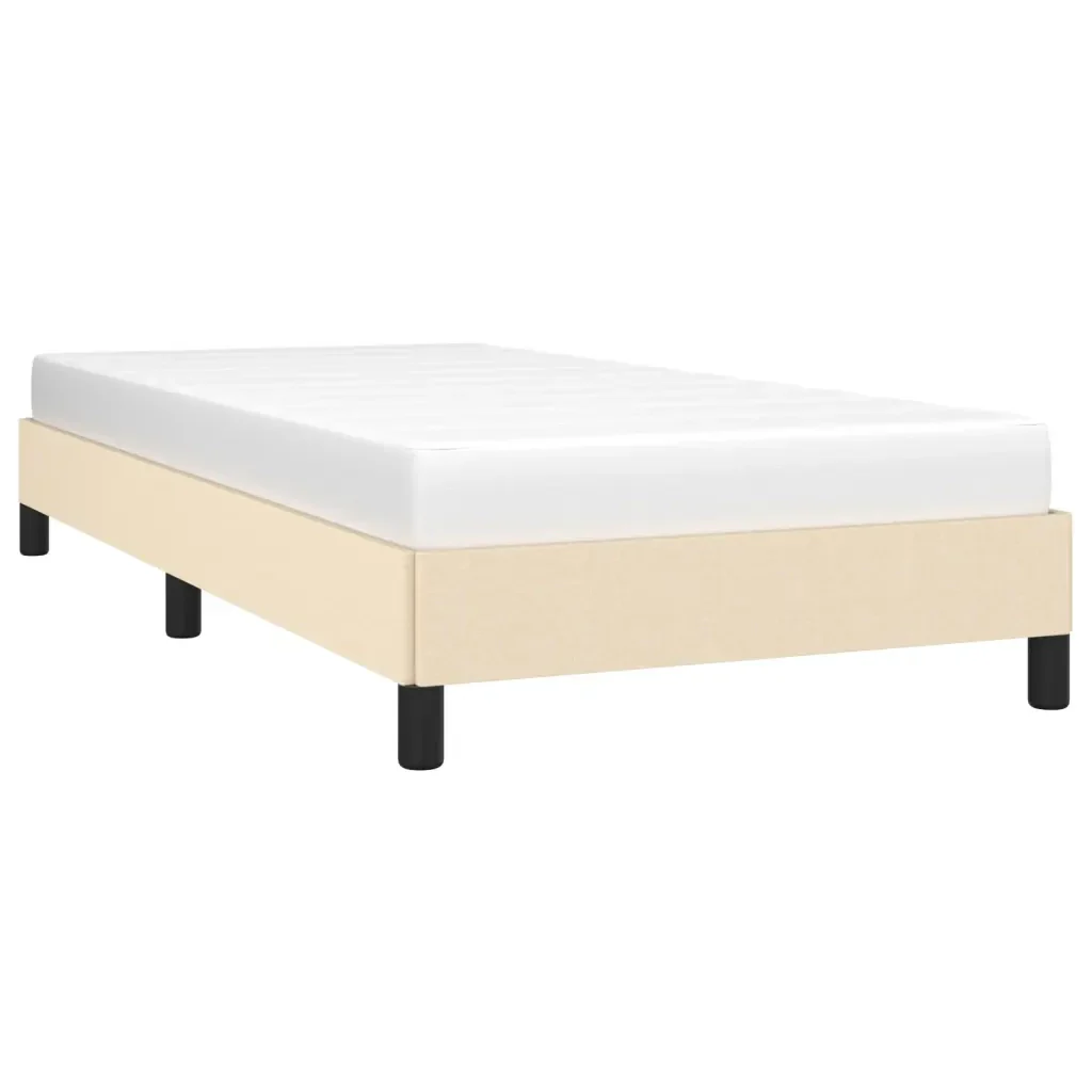 Letto singolo | Letto per adulti | Giroletto senza Materasso Crema 100x200 cm in Tessuto - Image 4