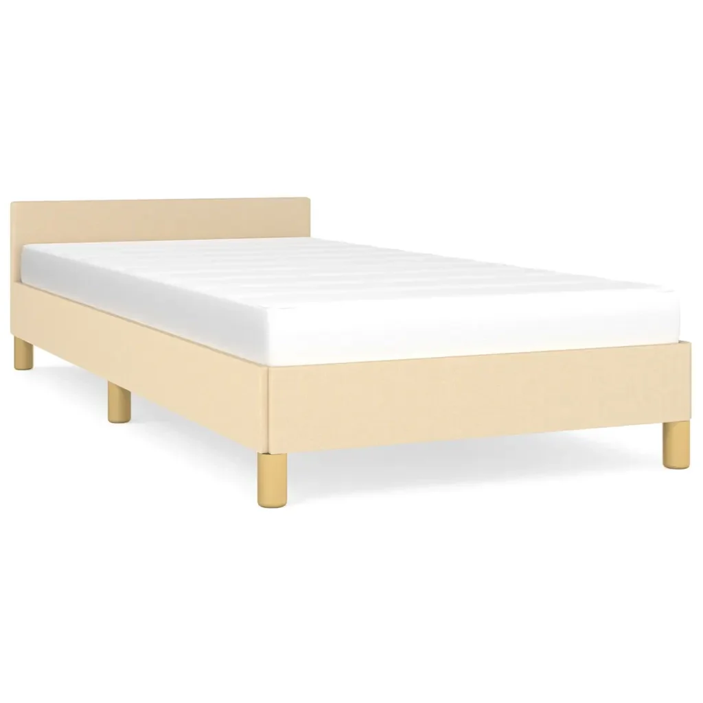 Letto singolo | Letto per adulti | Giroletto senza Materasso Crema 100x200 cm in Tessuto