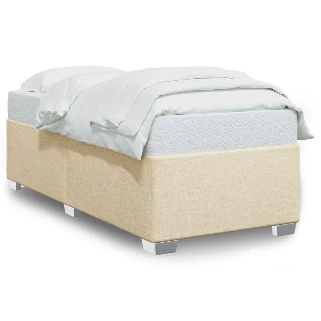 Letto singolo | Letto per adulti | Giroletto senza Materasso Crema 100x200 cm in Tessuto