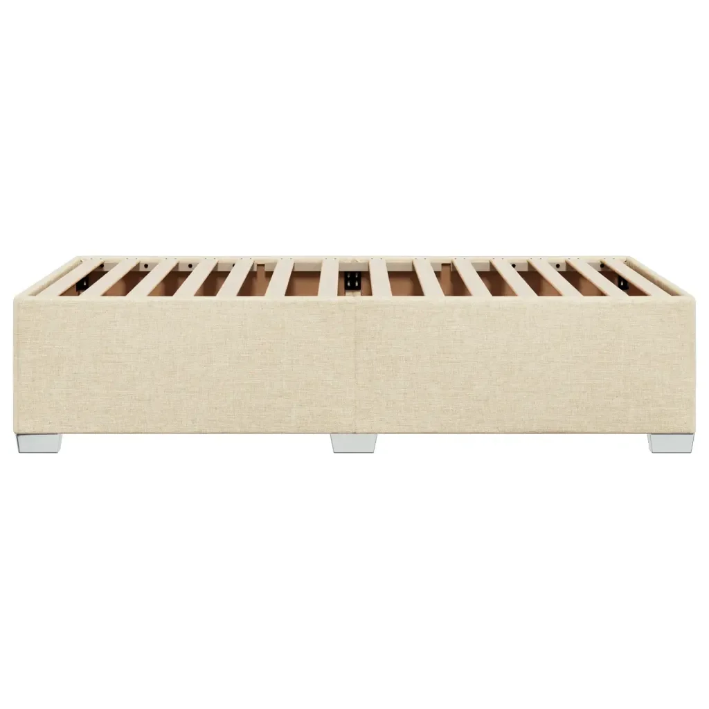 Letto singolo | Letto per adulti | Giroletto senza Materasso Crema 100x200 cm in Tessuto - Image 5