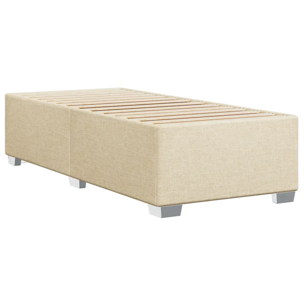 Letto singolo | Letto per adulti | Giroletto senza Materasso Crema 100x200 cm in Tessuto - Image 6