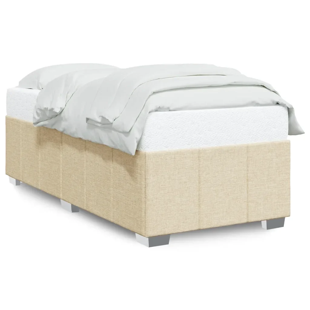 Letto singolo | Letto per adulti | Giroletto senza Materasso Crema 100x200 cm in Tessuto