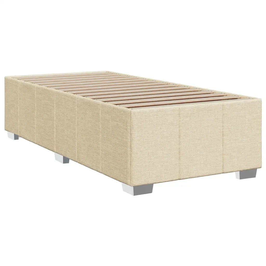 Letto singolo | Letto per adulti | Giroletto senza Materasso Crema 100x200 cm in Tessuto - Image 3