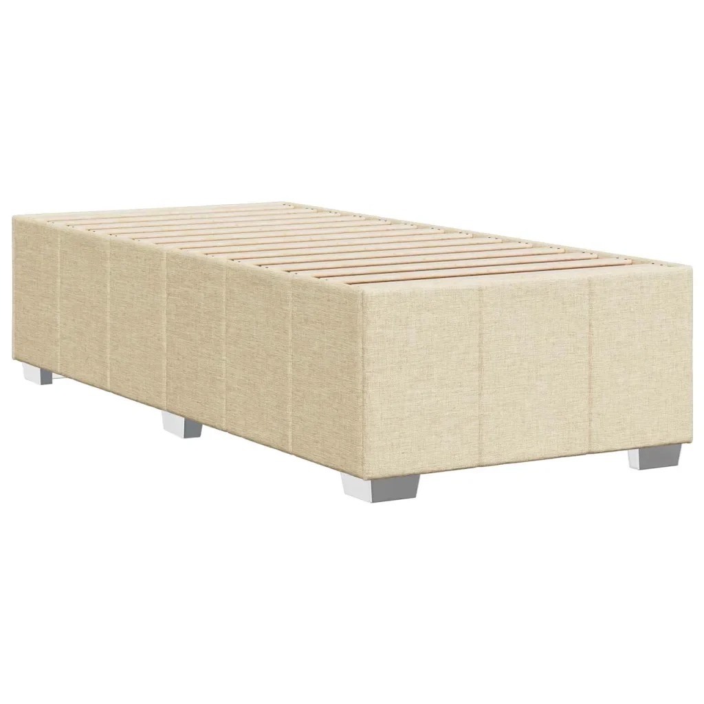 Letto singolo | Letto per adulti | Giroletto senza Materasso Crema 100x200 cm in Tessuto - Image 6