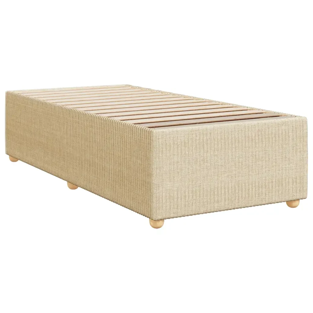Letto singolo | Letto per adulti | Giroletto senza Materasso Crema 100x200 cm in Tessuto - Image 3