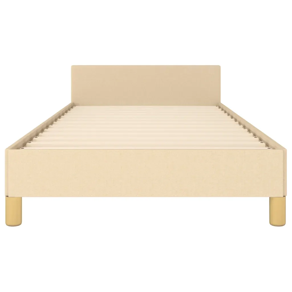 Letto singolo | Letto per adulti | Giroletto senza Materasso Crema 80x200 cm in Tessuto - Image 6