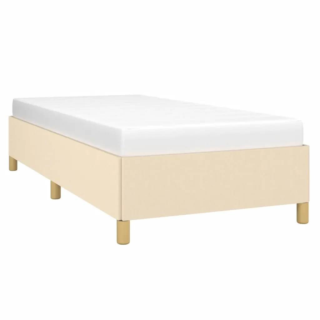 Letto singolo | Letto per adulti | Giroletto senza Materasso Crema 80x200 cm in Tessuto - Image 3