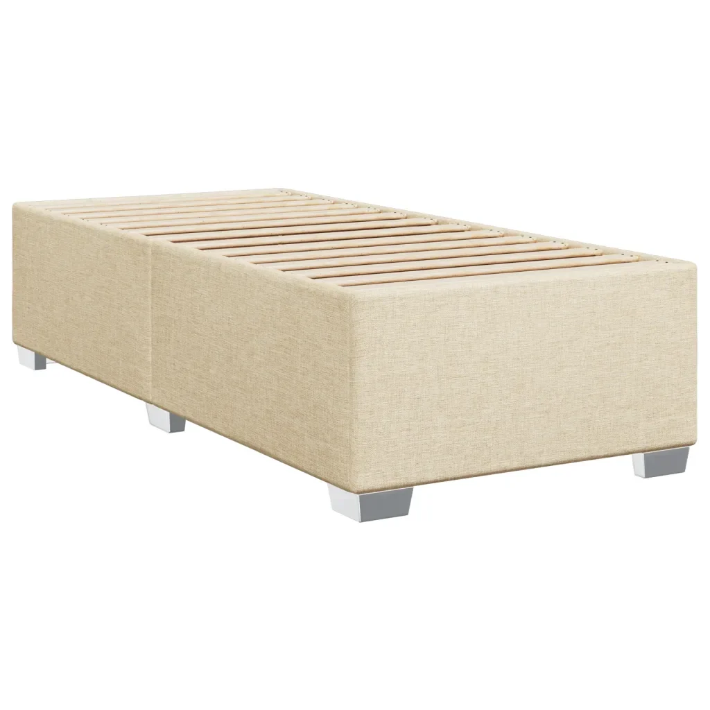 Letto singolo | Letto per adulti | Giroletto senza Materasso Crema 80x200 cm in Tessuto - Image 4