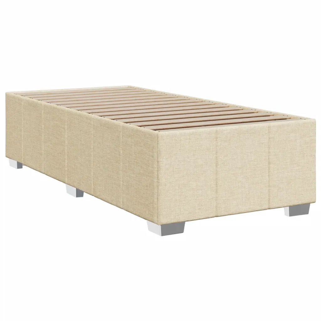 Letto singolo | Letto per adulti | Giroletto senza Materasso Crema 80x200 cm in Tessuto - Image 3