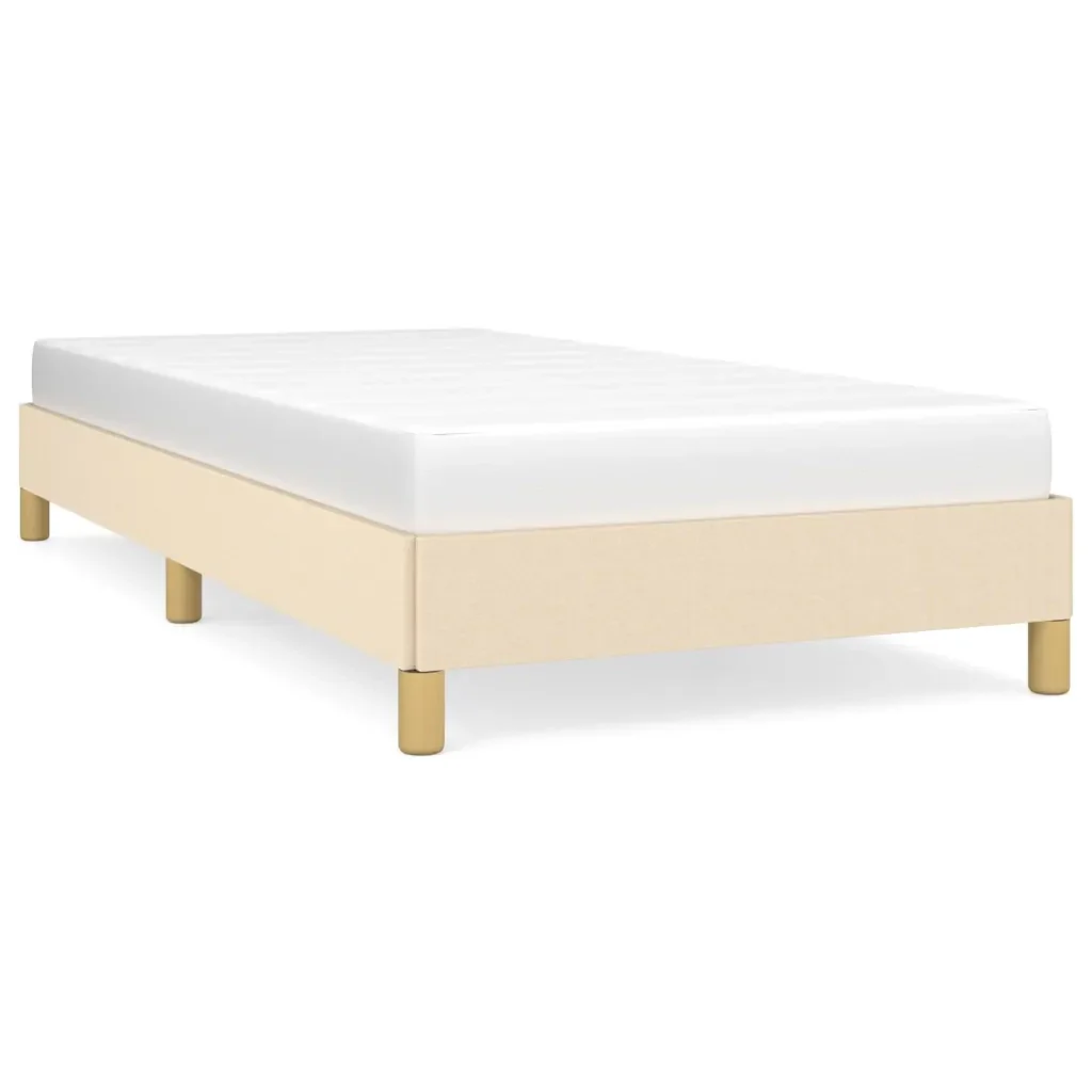 Letto singolo | Letto per adulti | Giroletto senza Materasso Crema 80x200 cm in Tessuto