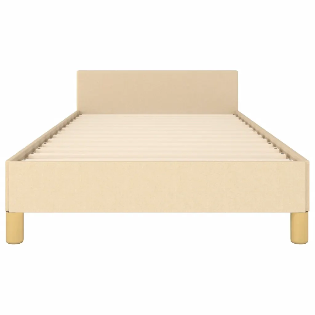 Letto singolo | Letto per adulti | Giroletto senza Materasso Crema 90x190 cm in Tessuto - Image 6
