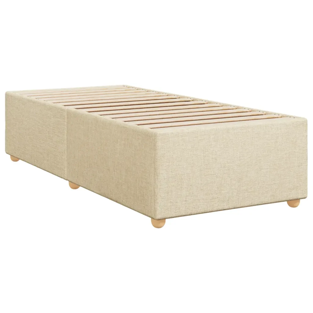 Letto singolo | Letto per adulti | Giroletto senza Materasso Crema 90x190 cm in Tessuto - Image 3