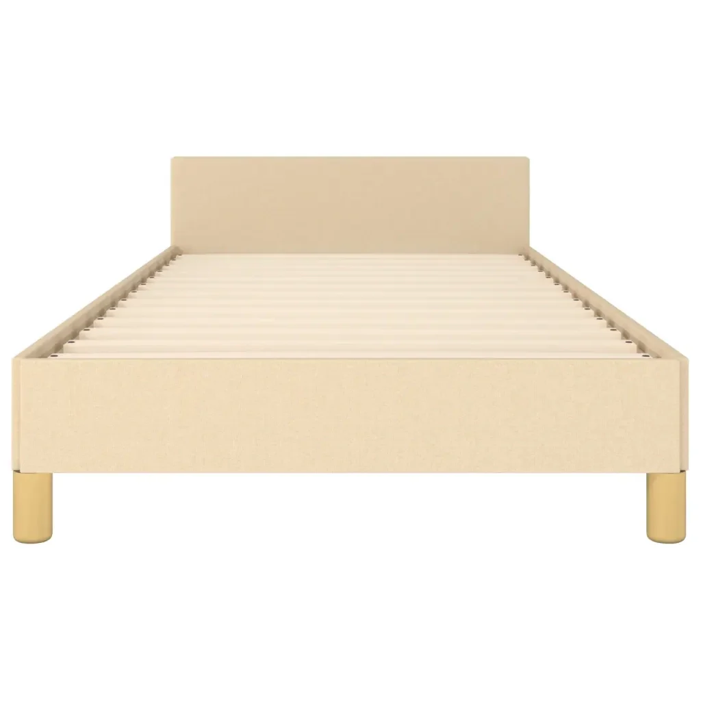 Letto singolo | Letto per adulti | Giroletto senza Materasso Crema 90x200 cm in Tessuto - Image 6