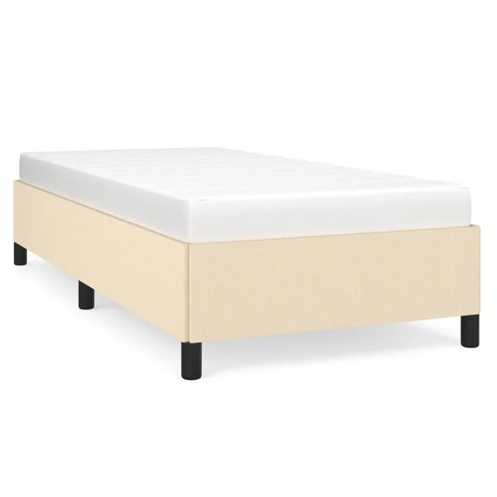 Letto singolo | Letto per adulti | Giroletto senza Materasso Crema 90x200 cm in Tessuto