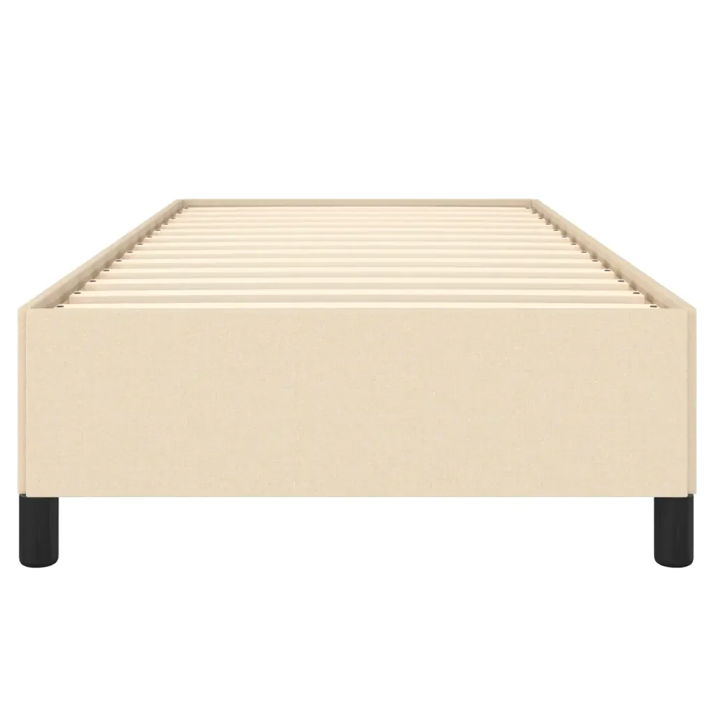 Letto singolo | Letto per adulti | Giroletto senza Materasso Crema 90x200 cm in Tessuto - Image 5