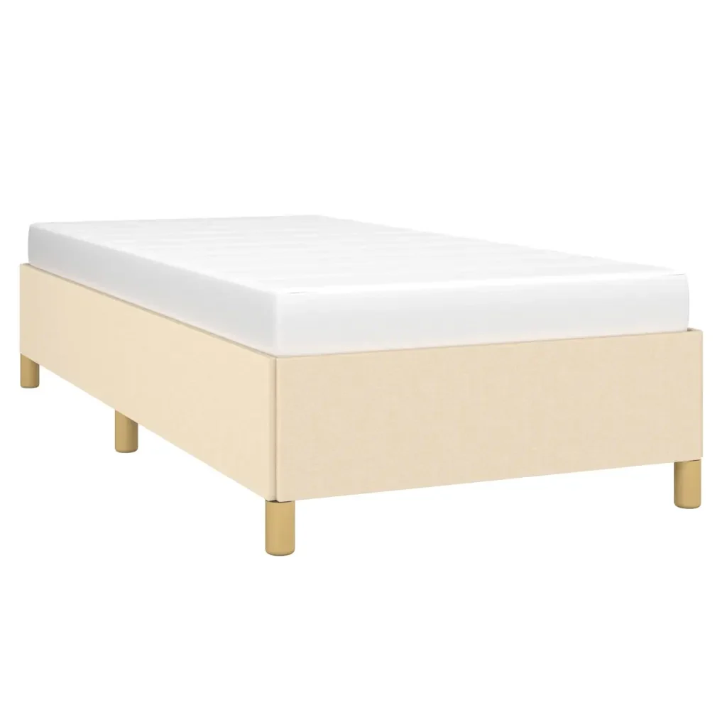 Letto singolo | Letto per adulti | Giroletto senza Materasso Crema 90x200 cm in Tessuto - Image 3