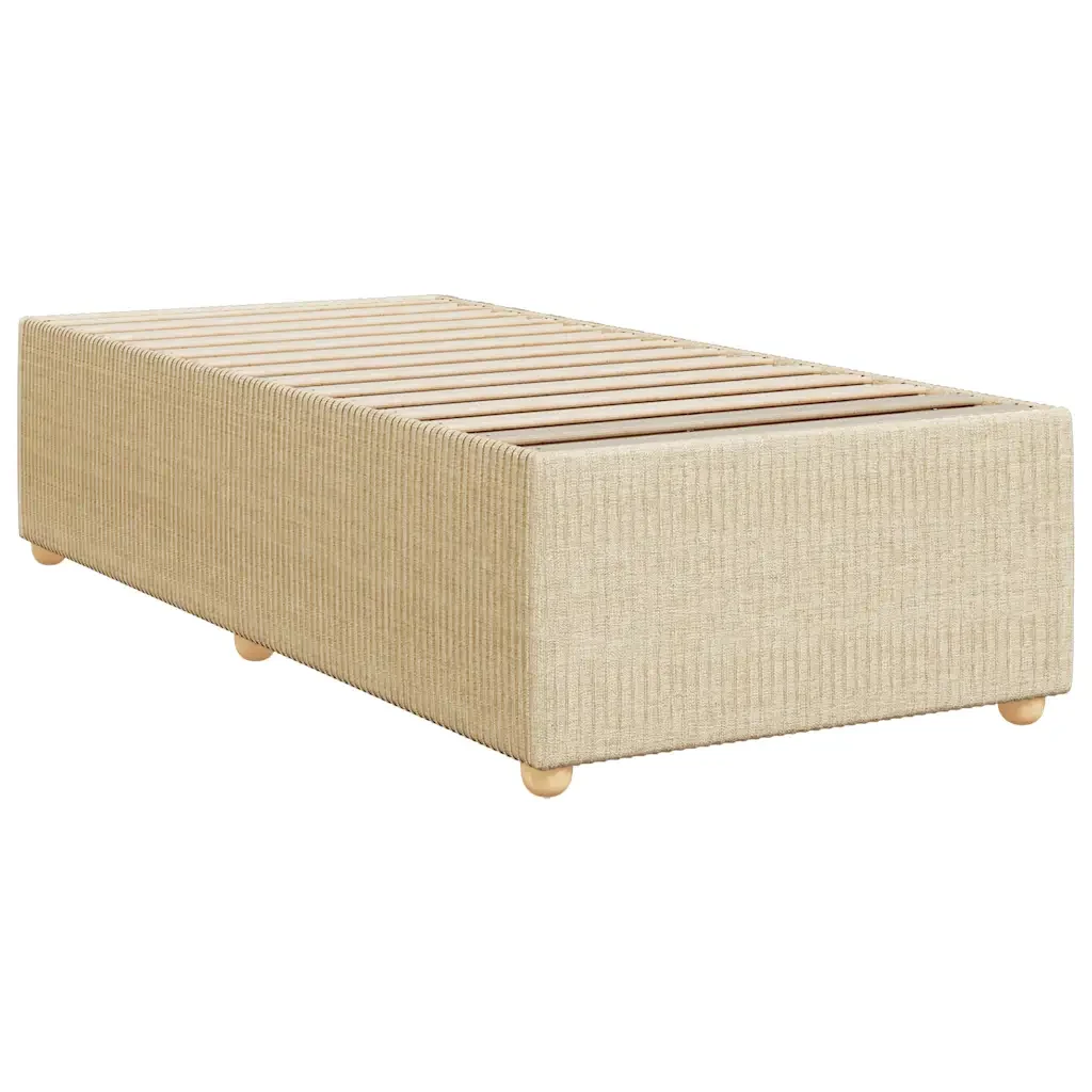 Letto singolo | Letto per adulti | Giroletto senza Materasso Crema 90x200 cm in Tessuto - Image 3