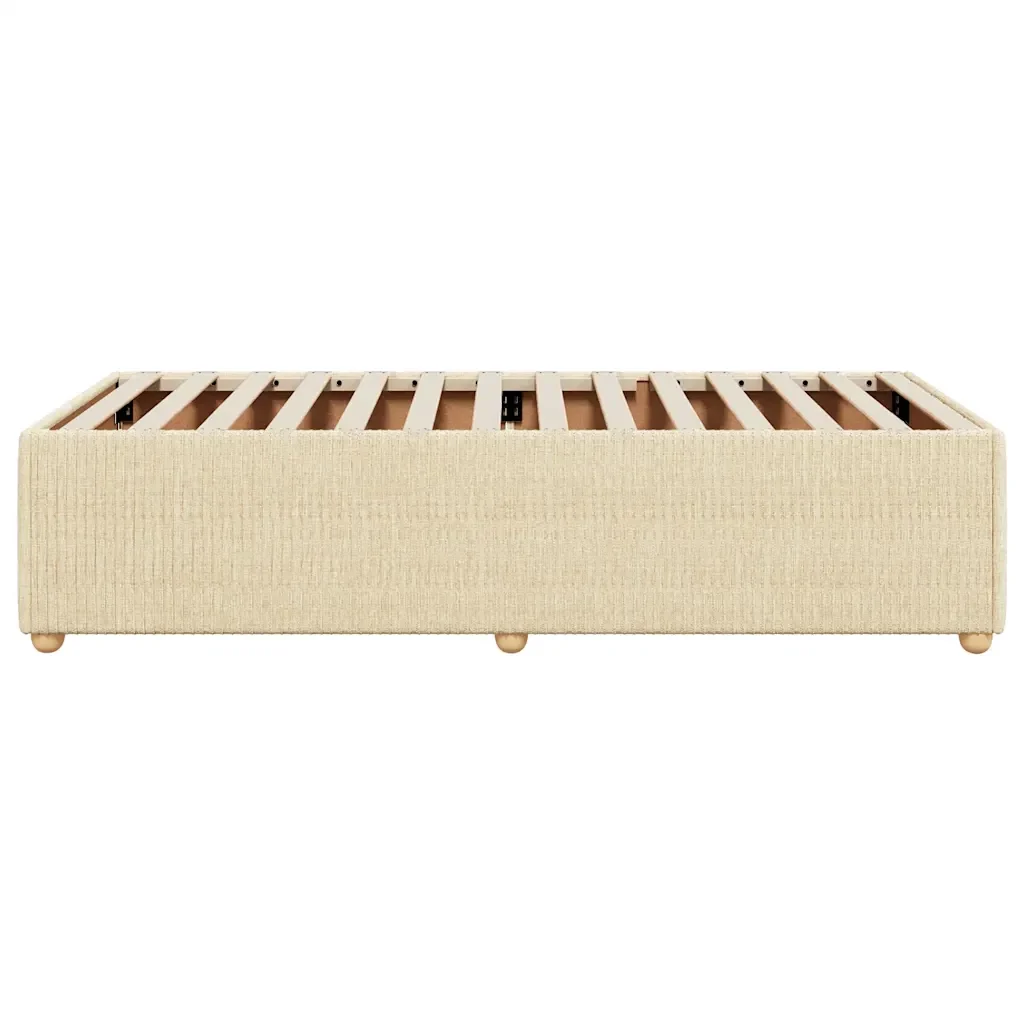 Letto singolo | Letto per adulti | Giroletto senza Materasso Crema 90x200 cm in Tessuto - Image 5