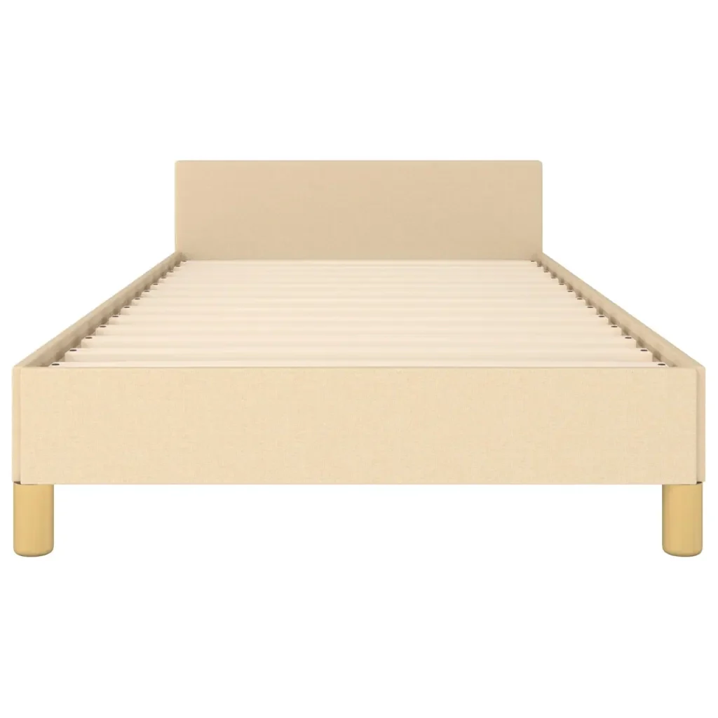 Letto singolo | Letto per adulti | Giroletto senza Materasso Crema 90x200 cm in Tessuto - Image 6