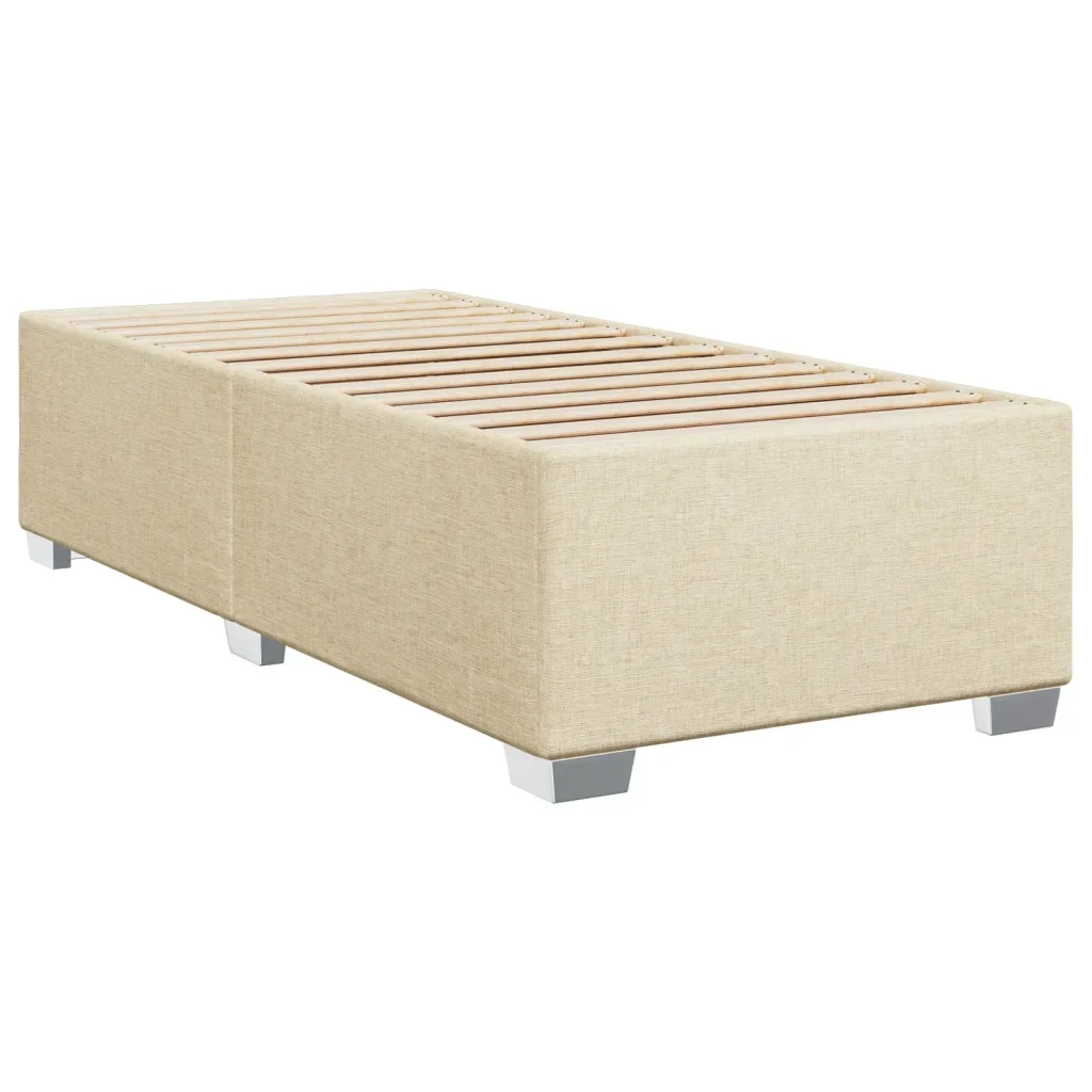 Letto singolo | Letto per adulti | Giroletto senza Materasso Crema 90x200 cm in Tessuto - Image 3