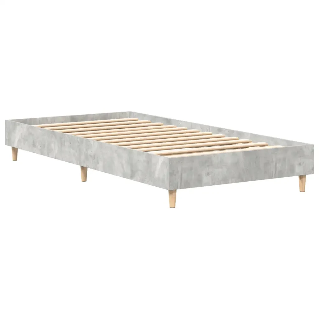 Letto singolo | Letto per adulti | Giroletto senza Materasso Grigio Cemento 100x200 cm Truciolato - Image 7