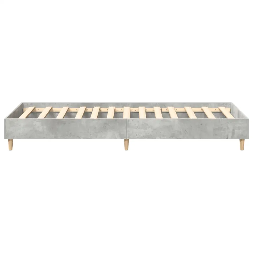 Letto singolo | Letto per adulti | Giroletto senza Materasso Grigio Cemento 75x190 cm Truciolato - Image 6