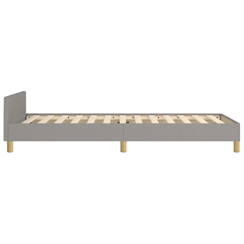 Letto singolo | Letto per adulti | Giroletto senza Materasso Grigio Chiaro 100x200 cm Tessuto - Image 7
