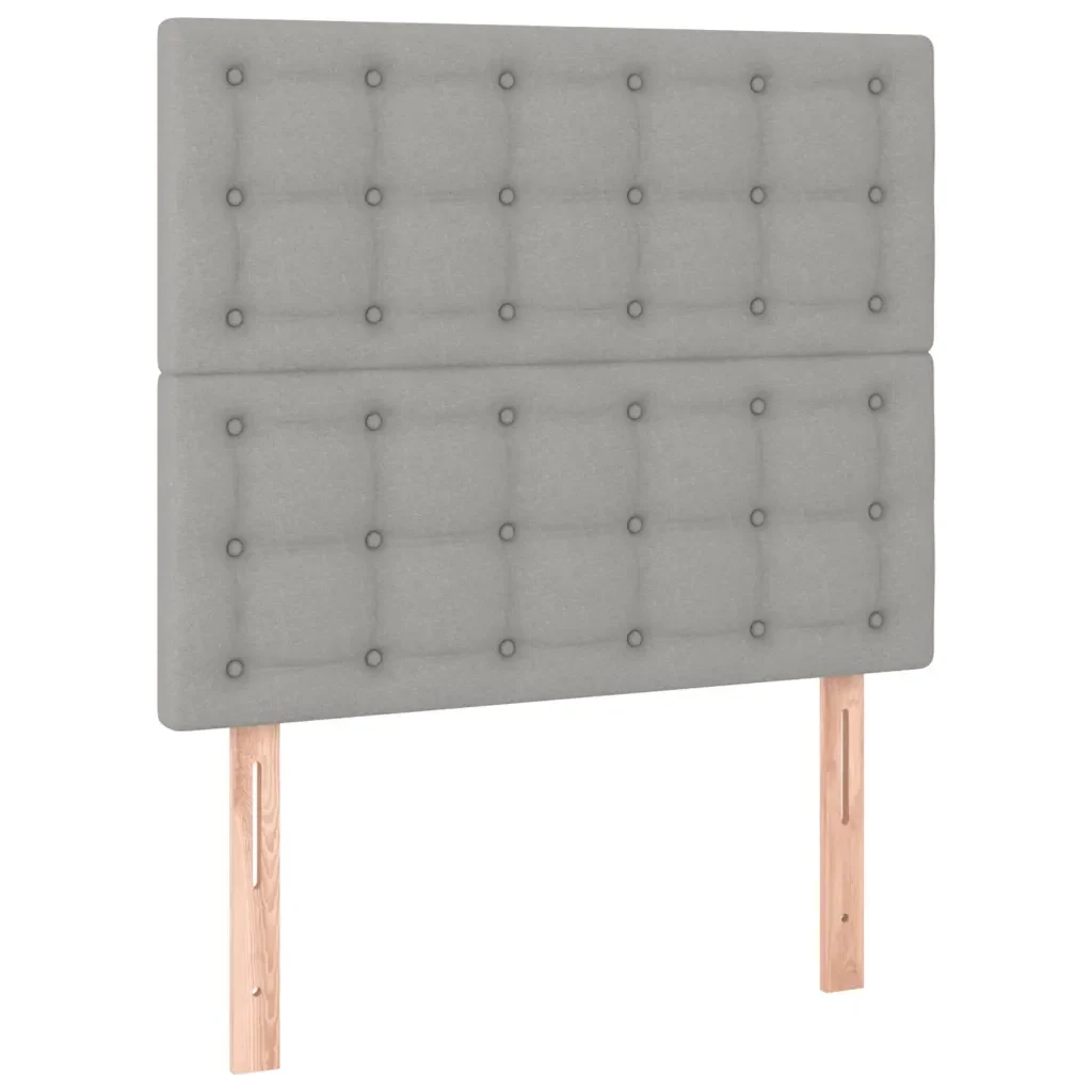 Letto singolo | Letto per adulti | Giroletto senza Materasso Grigio Chiaro 100x200 cm Tessuto - Image 9