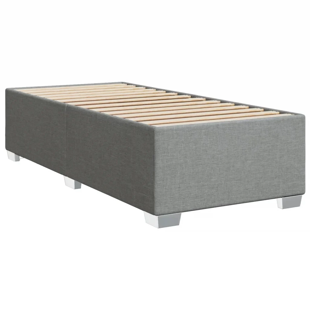 Letto singolo | Letto per adulti | Giroletto senza Materasso Grigio Chiaro 100x200 cm Tessuto - Image 3