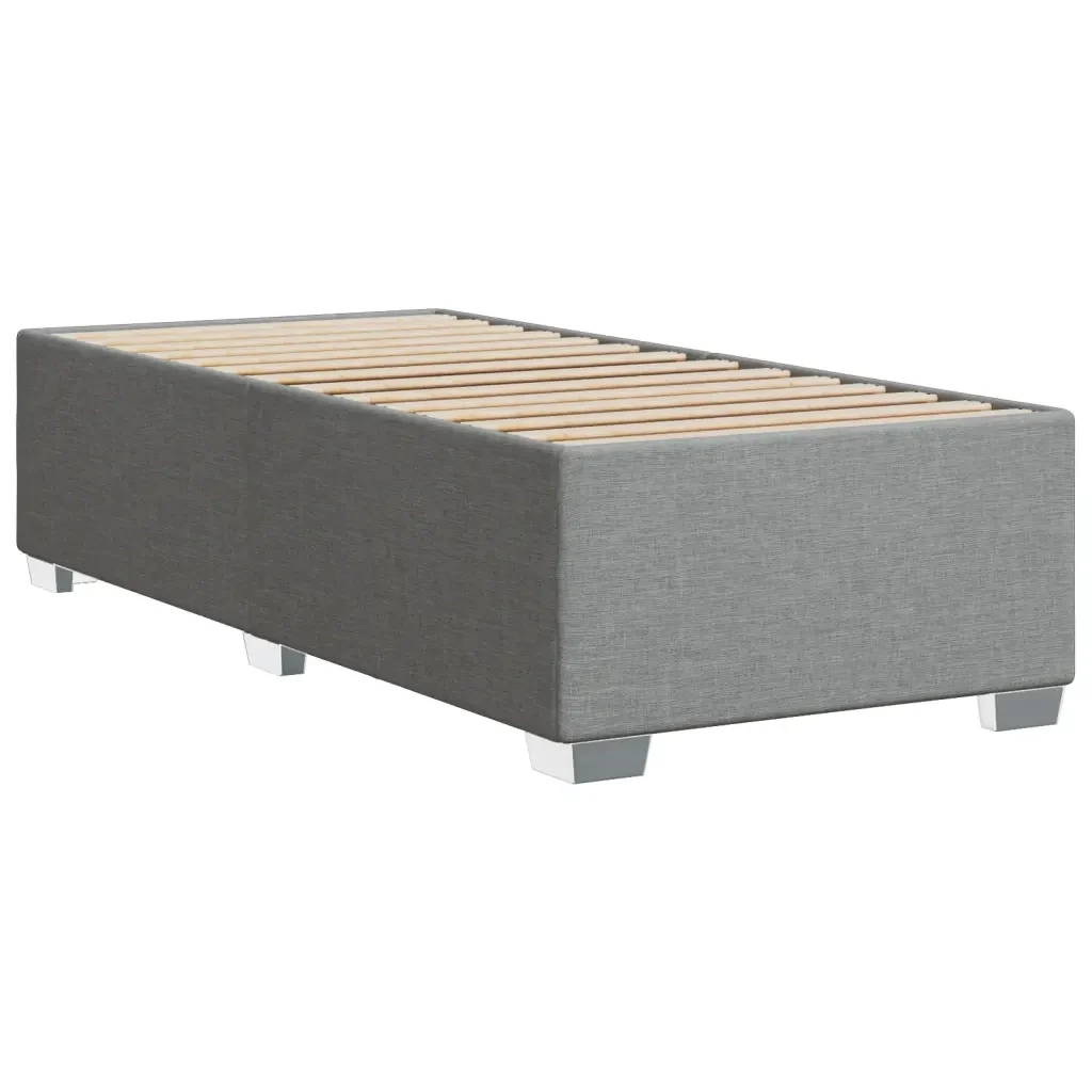 Letto singolo | Letto per adulti | Giroletto senza Materasso Grigio Chiaro 100x200 cm Tessuto - Image 6