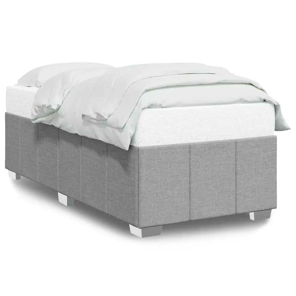 Letto singolo | Letto per adulti | Giroletto senza Materasso Grigio Chiaro 100x200 cm Tessuto