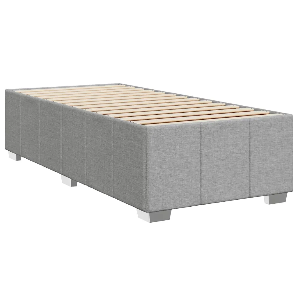 Letto singolo | Letto per adulti | Giroletto senza Materasso Grigio Chiaro 100x200 cm Tessuto - Image 3