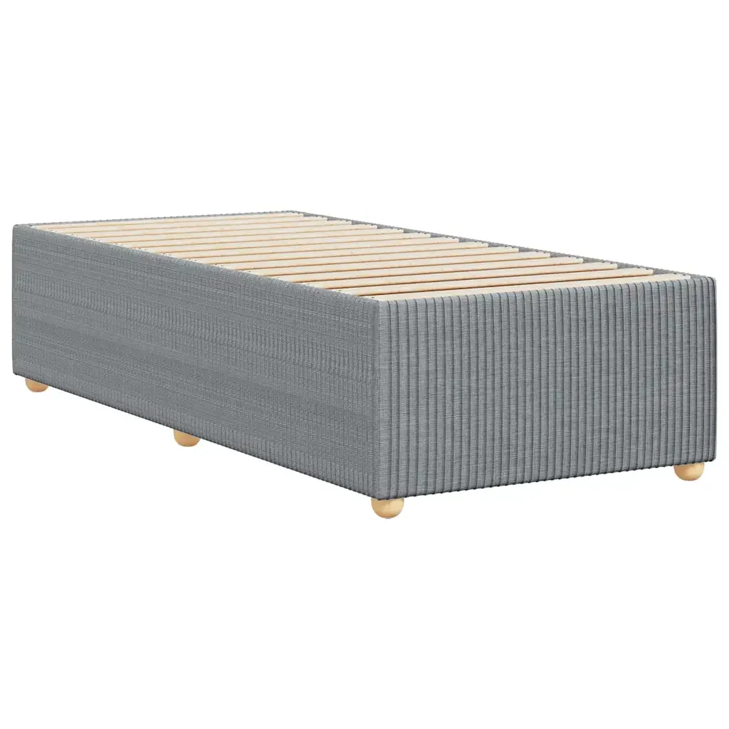 Letto singolo | Letto per adulti | Giroletto senza Materasso Grigio Chiaro 100x200 cm Tessuto - Image 6