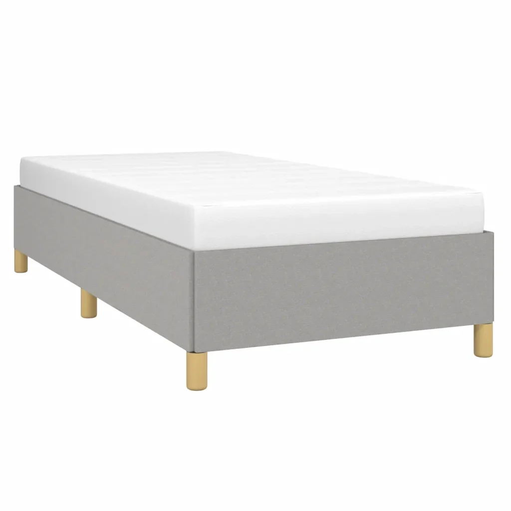 Letto singolo | Letto per adulti | Giroletto senza Materasso Grigio Chiaro 100x200 cm Tessuto - Image 4