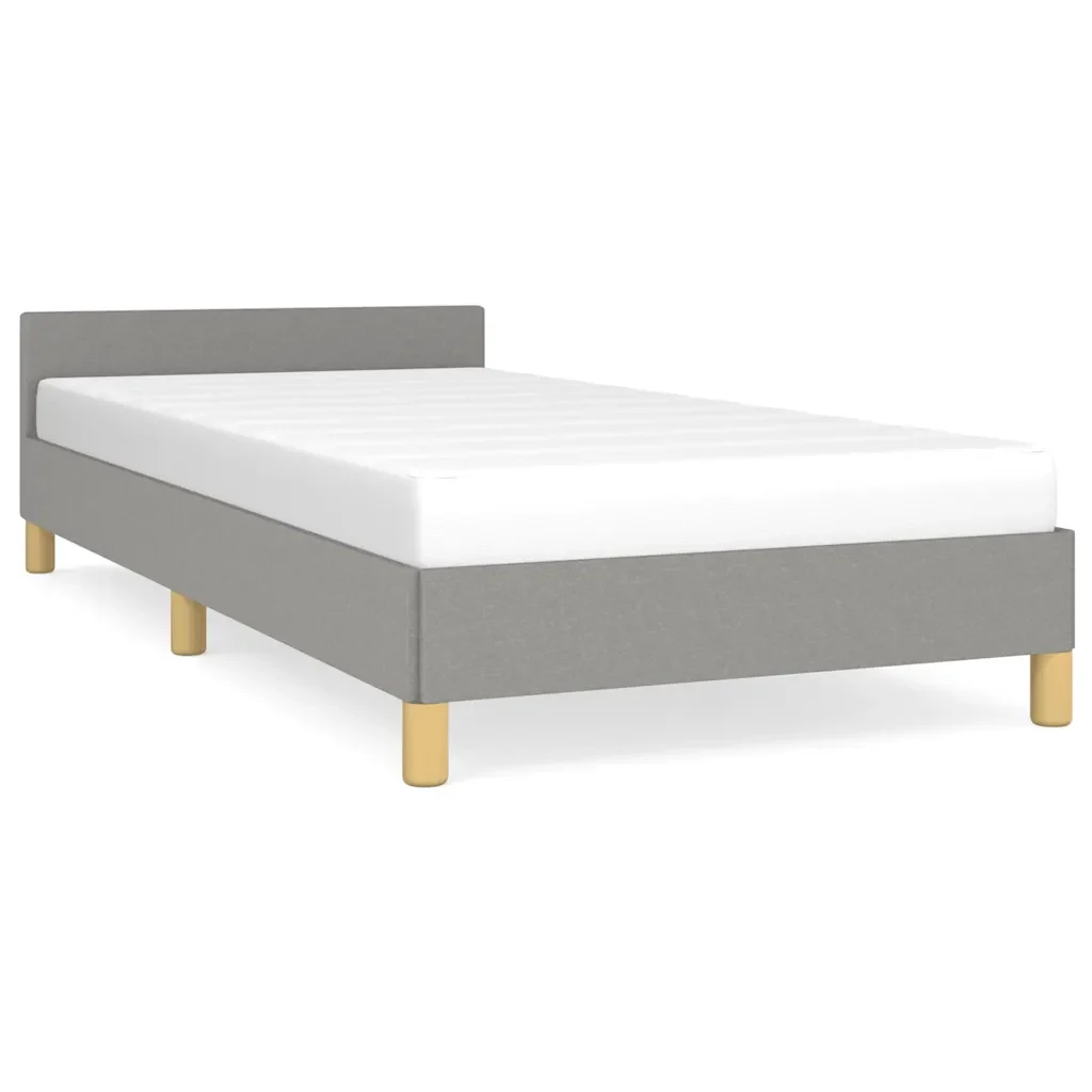 Letto singolo | Letto per adulti | Giroletto senza Materasso Grigio Chiaro 100x200 cm Tessuto