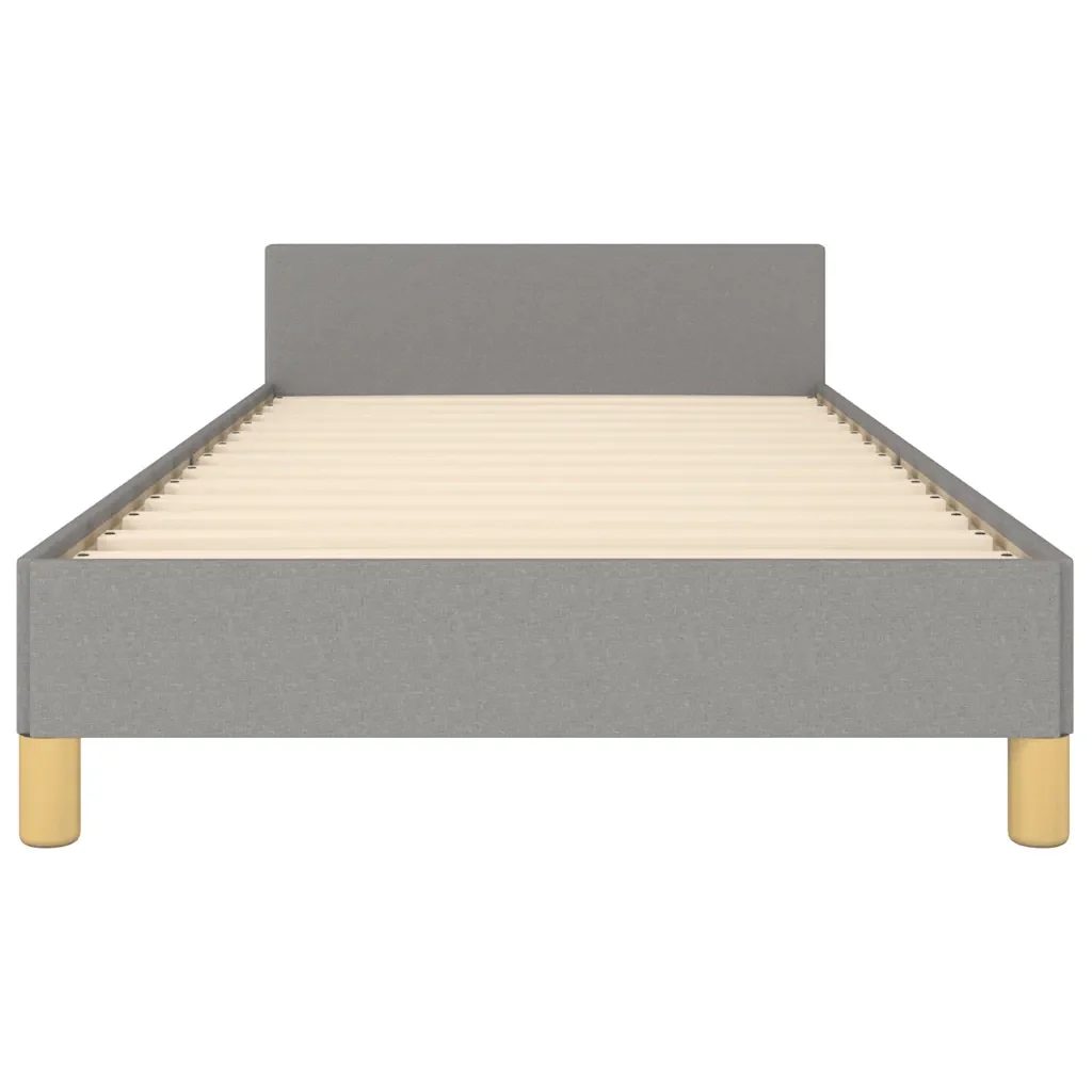 Letto singolo | Letto per adulti | Giroletto senza Materasso Grigio Chiaro 100x200 cm Tessuto - Image 5