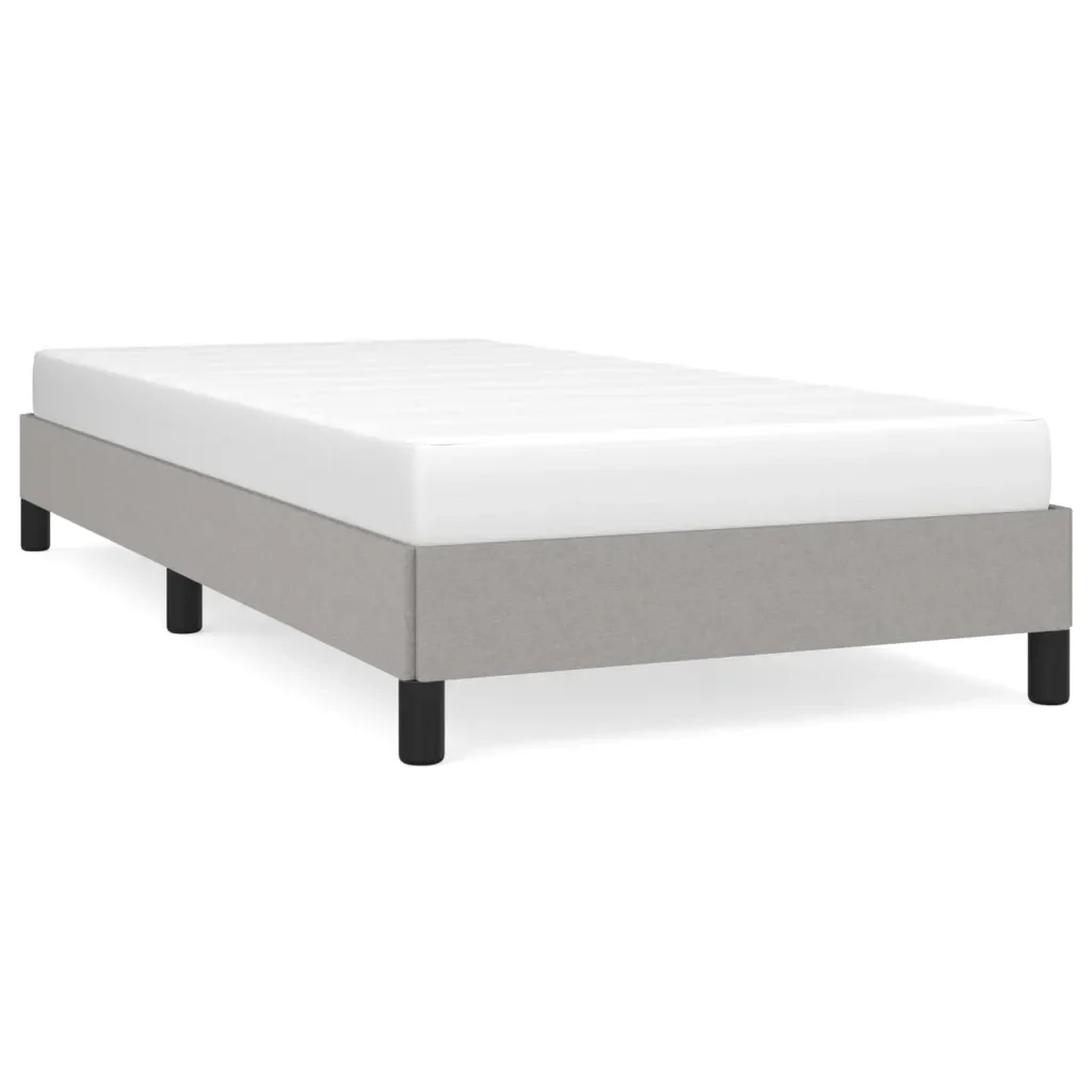 Letto singolo | Letto per adulti | Giroletto senza Materasso Grigio Chiaro 100x200 cm Tessuto