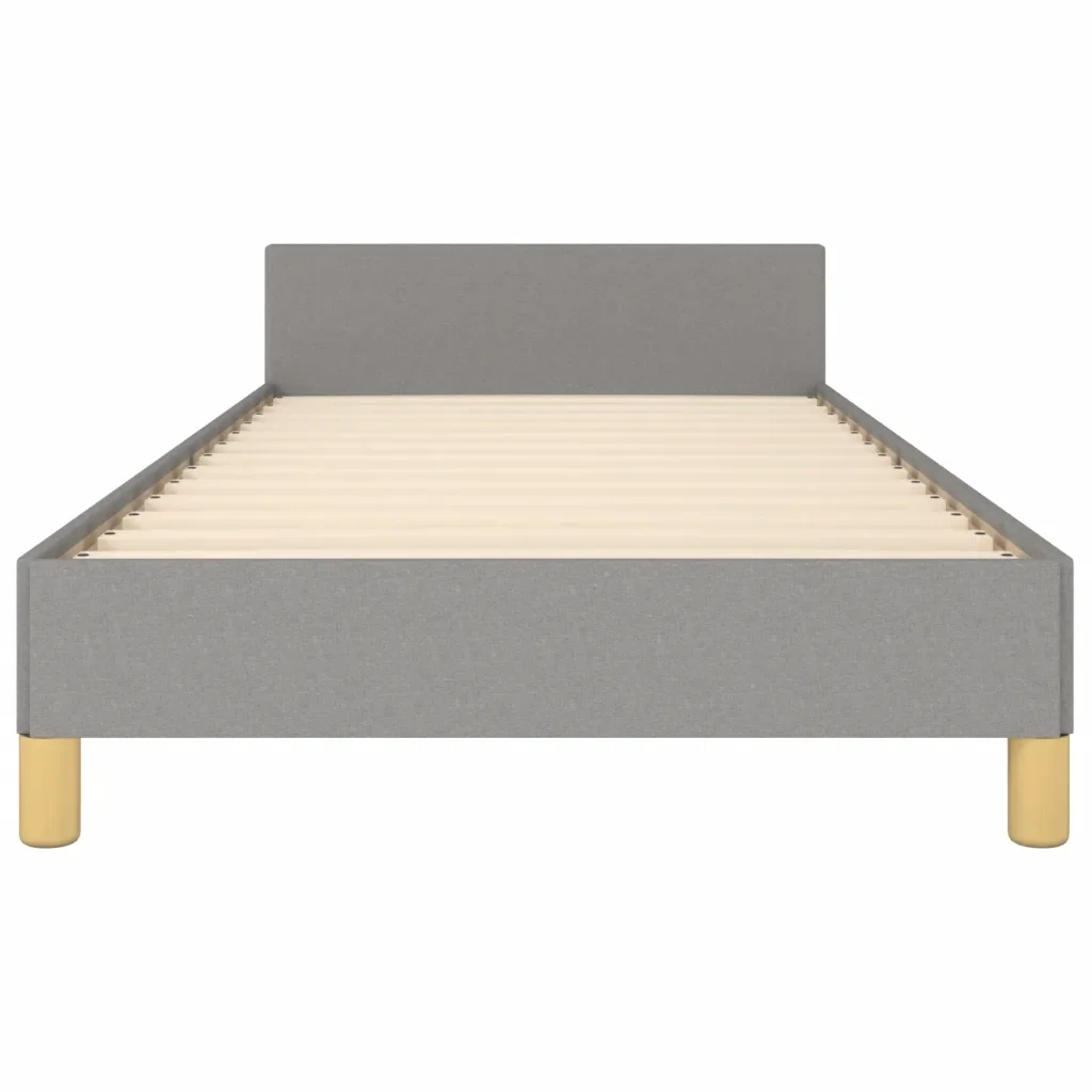 Letto singolo | Letto per adulti | Giroletto senza Materasso Grigio Chiaro 100x200 cm Tessuto - Image 6