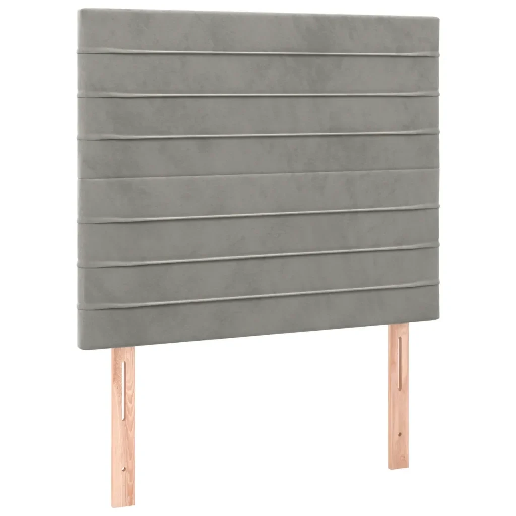 Letto singolo | Letto per adulti | Giroletto senza Materasso Grigio Chiaro 100x200 cm Velluto - Image 8