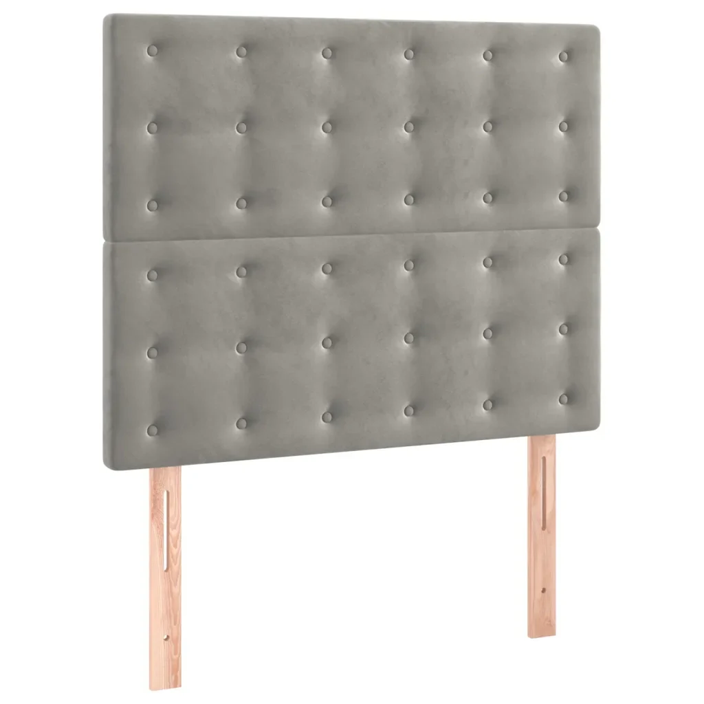 Letto singolo | Letto per adulti | Giroletto senza Materasso Grigio Chiaro 100x200 cm Velluto - Image 8