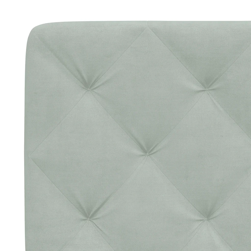 Letto singolo | Letto per adulti | Giroletto senza Materasso Grigio Chiaro 100x200 cm Velluto - Image 10