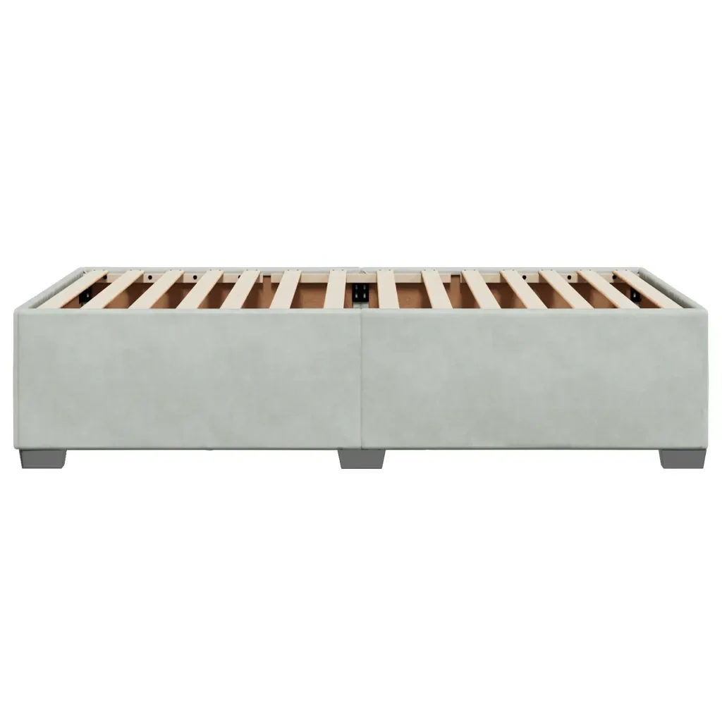 Letto singolo | Letto per adulti | Giroletto senza Materasso Grigio Chiaro 100x200 cm Velluto - Image 5