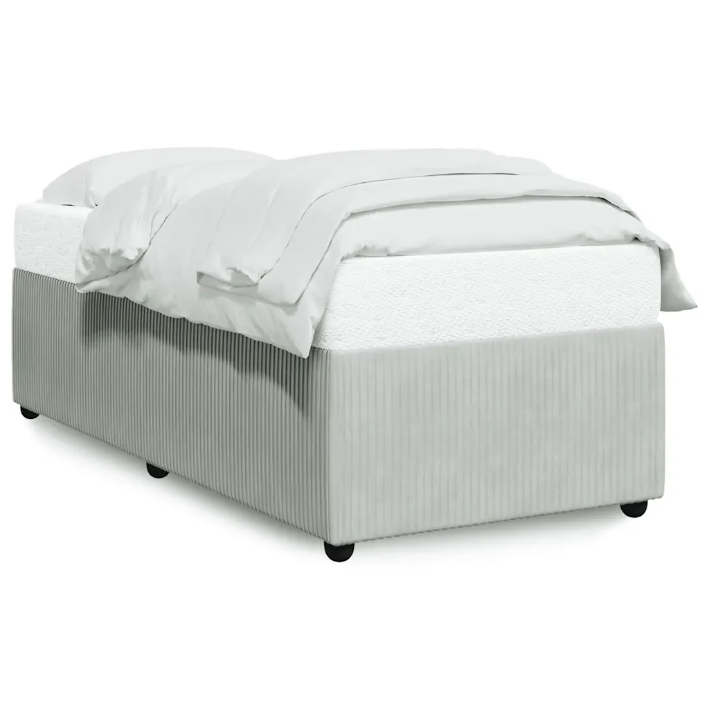 Letto singolo | Letto per adulti | Giroletto senza Materasso Grigio Chiaro 100x200 cm Velluto