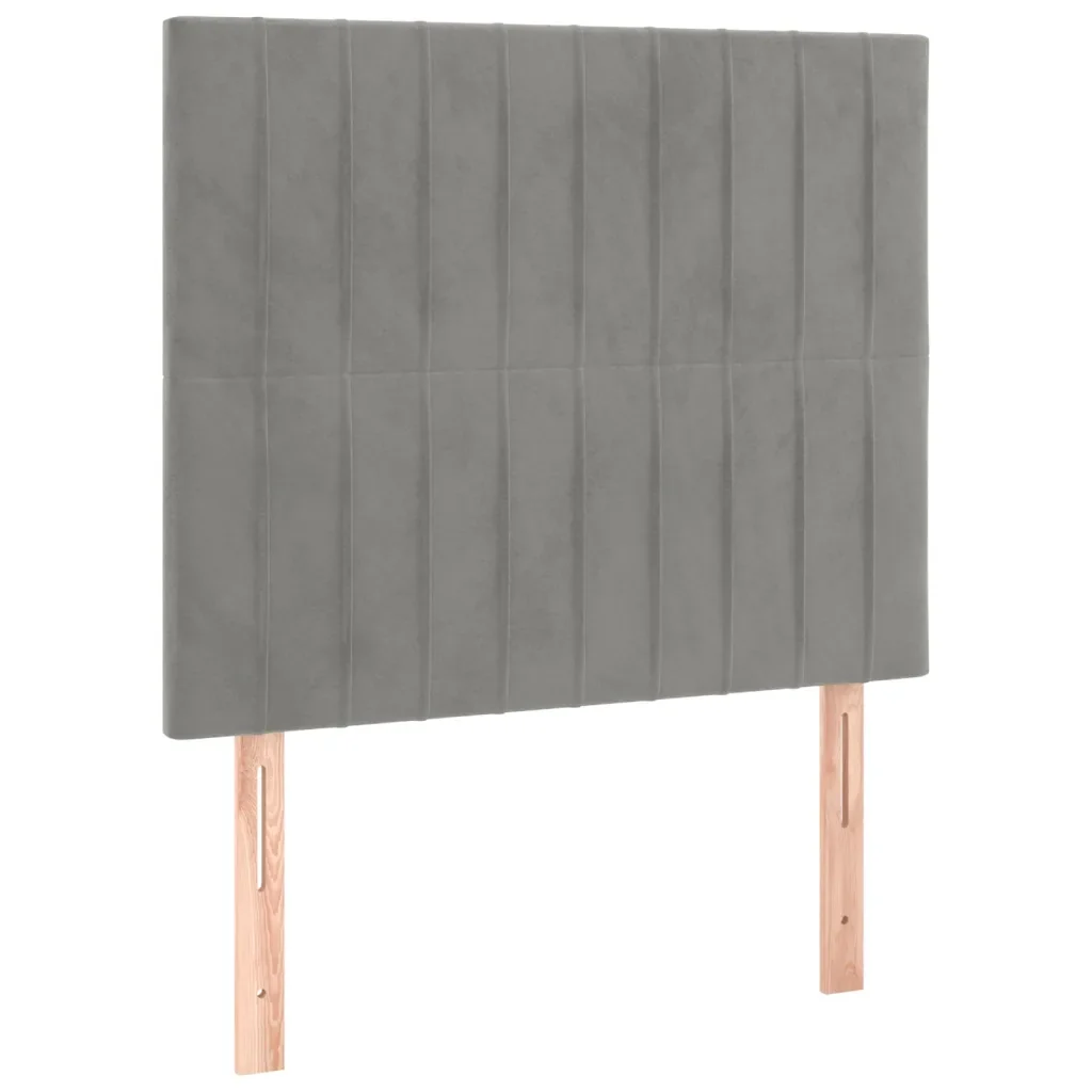 Letto singolo | Letto per adulti | Giroletto senza Materasso Grigio Chiaro 100x200 cm Velluto - Image 8