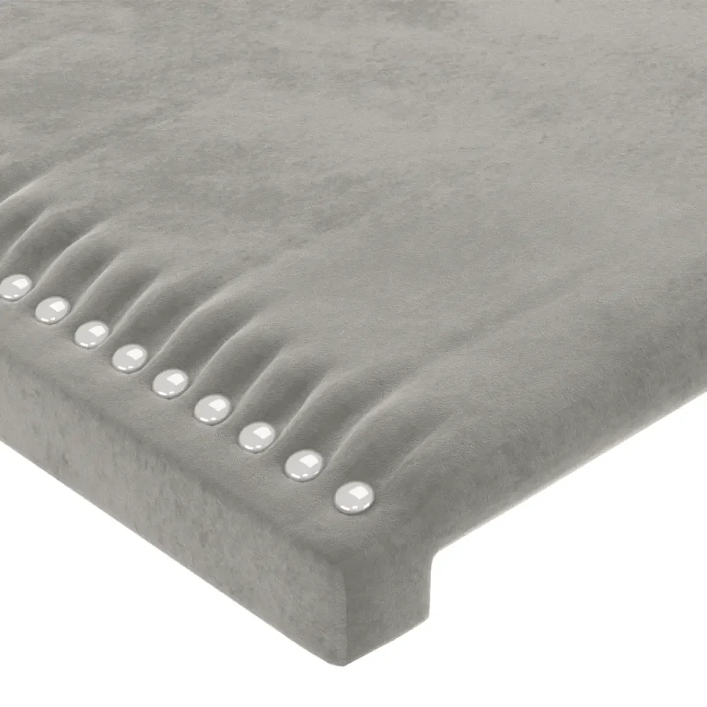 Letto singolo | Letto per adulti | Giroletto senza Materasso Grigio Chiaro 100x200 cm Velluto - Image 10