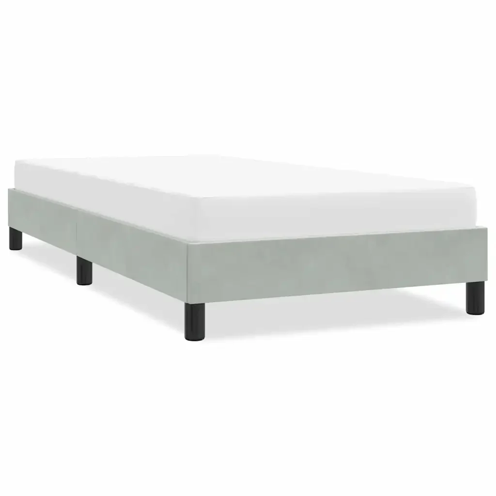 Letto singolo | Letto per adulti | Giroletto senza Materasso Grigio Chiaro 100x210 cm Velluto - Image 2
