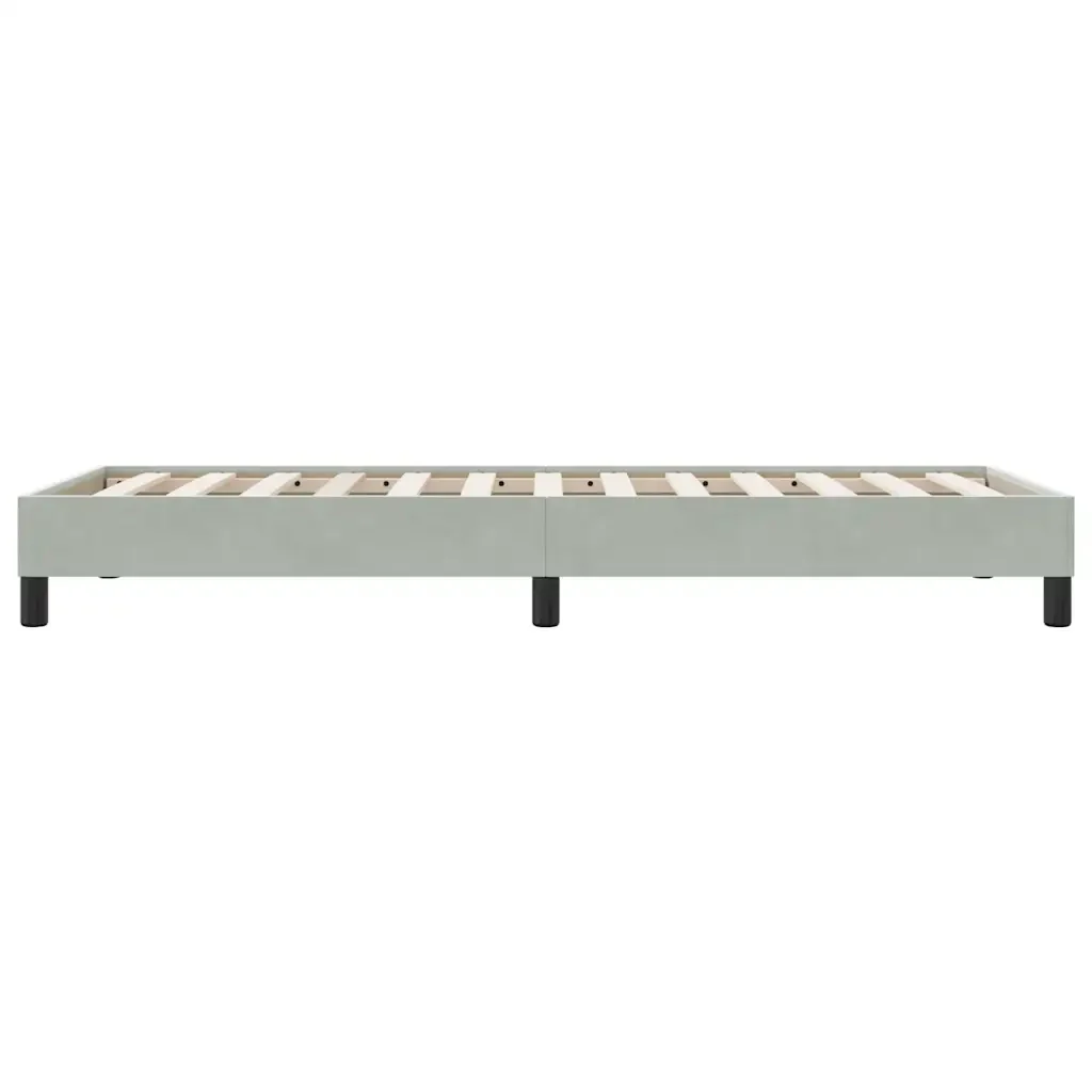 Letto singolo | Letto per adulti | Giroletto senza Materasso Grigio Chiaro 100x210 cm Velluto - Image 6