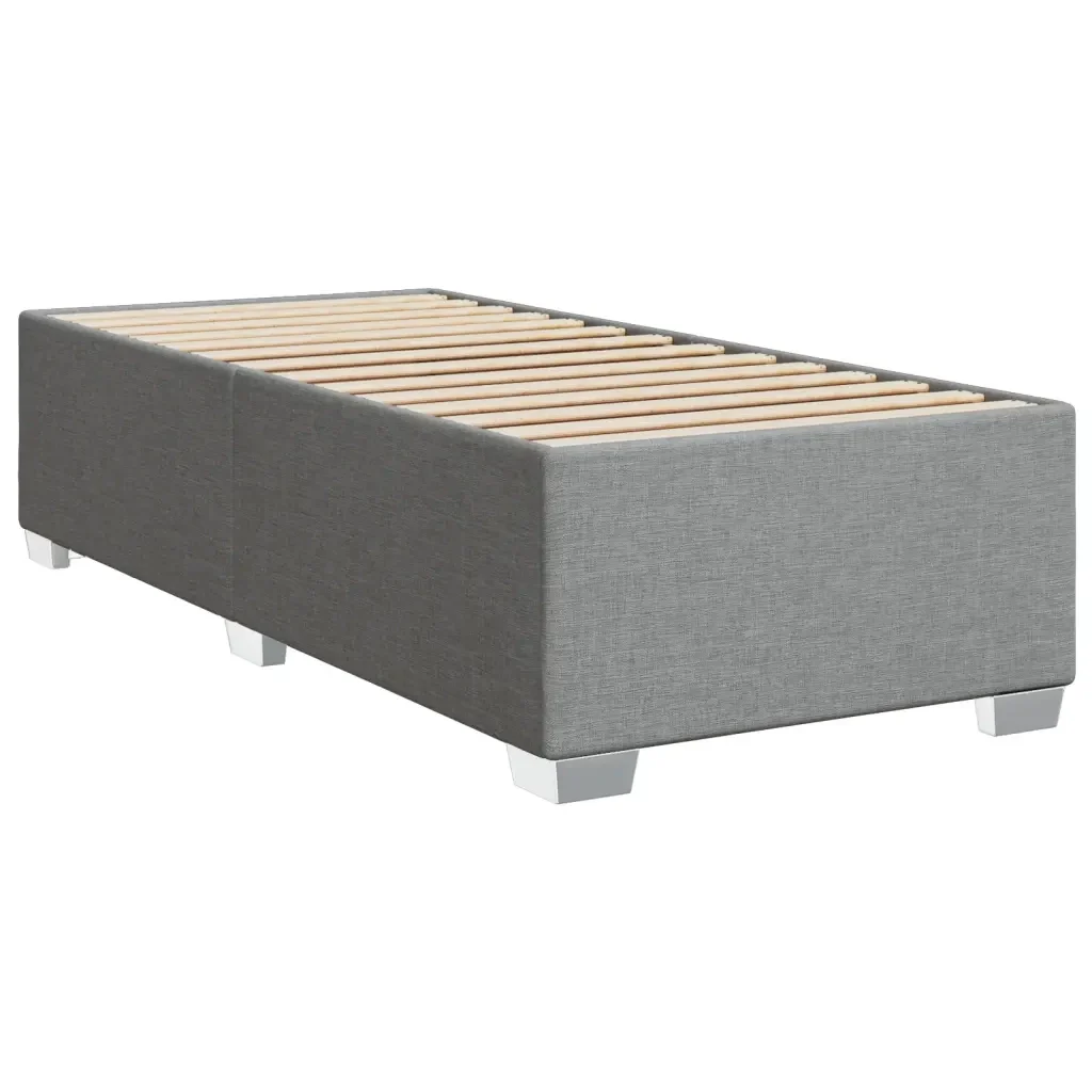 Letto singolo | Letto per adulti | Giroletto senza Materasso Grigio Chiaro 80x200 cm Tessuto - Image 3