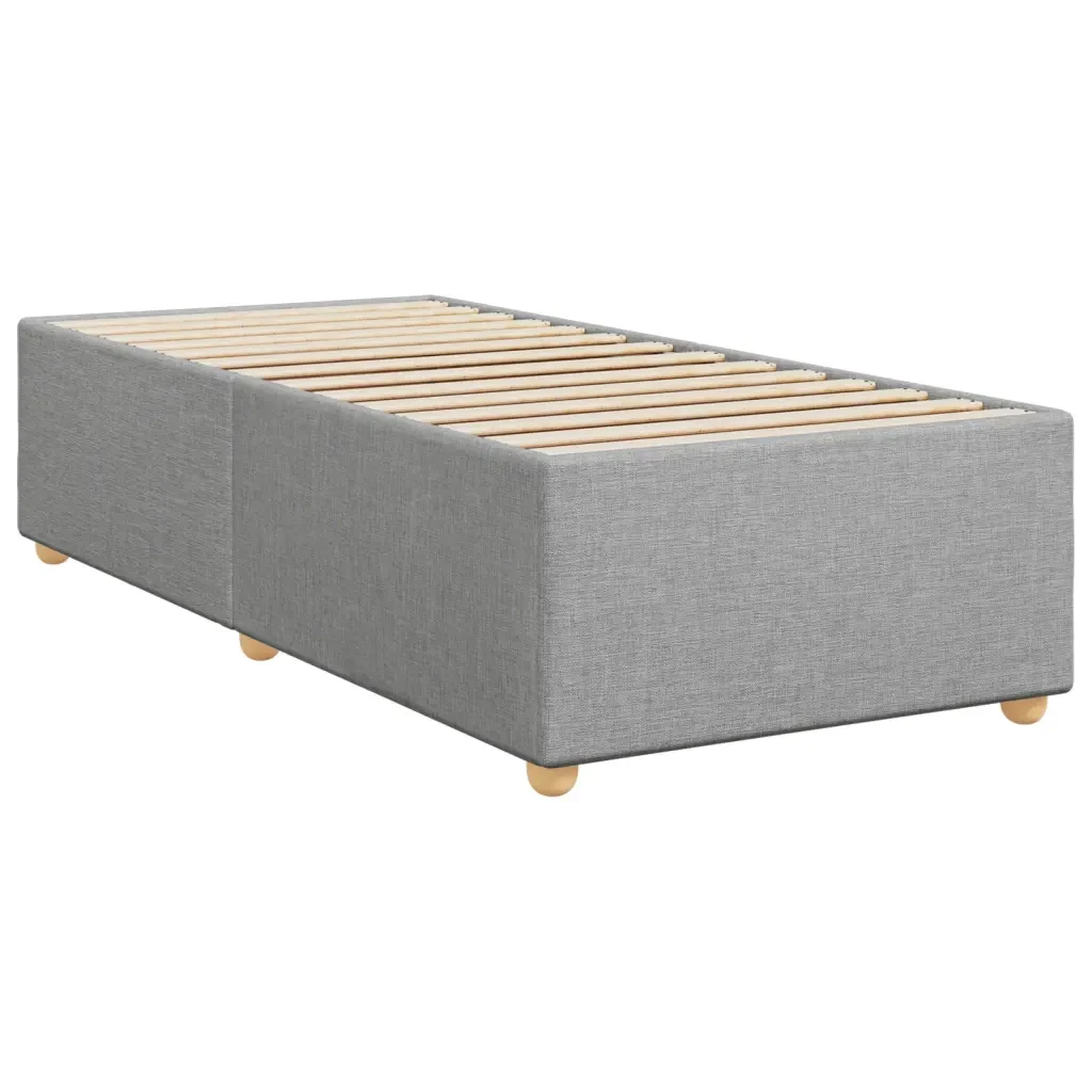 Letto singolo | Letto per adulti | Giroletto senza Materasso Grigio Chiaro 80x200 cm Tessuto - Image 3