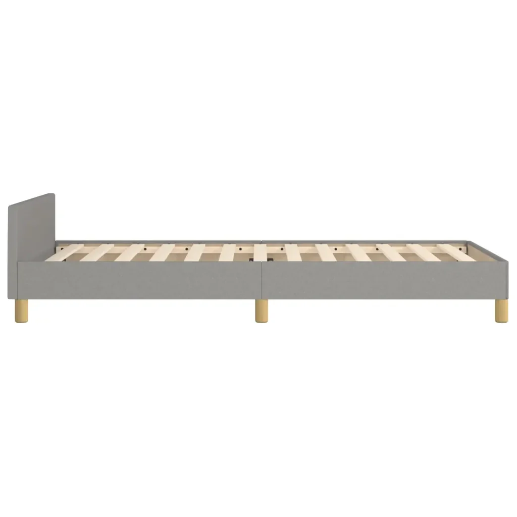 Letto singolo | Letto per adulti | Giroletto senza Materasso Grigio Chiaro 80x200 cm Tessuto - Image 7
